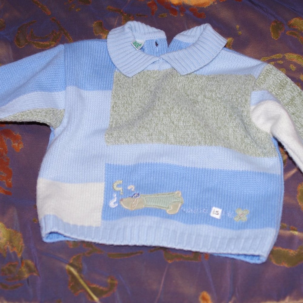 Prenatal Blue Green Color Block Boys Sweater Size: 9 Month